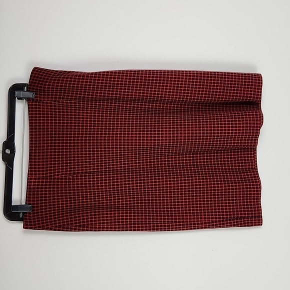 Red and Black Plaid Ponte Pencil Skirt by J Jill size M - Picture 1 of 6